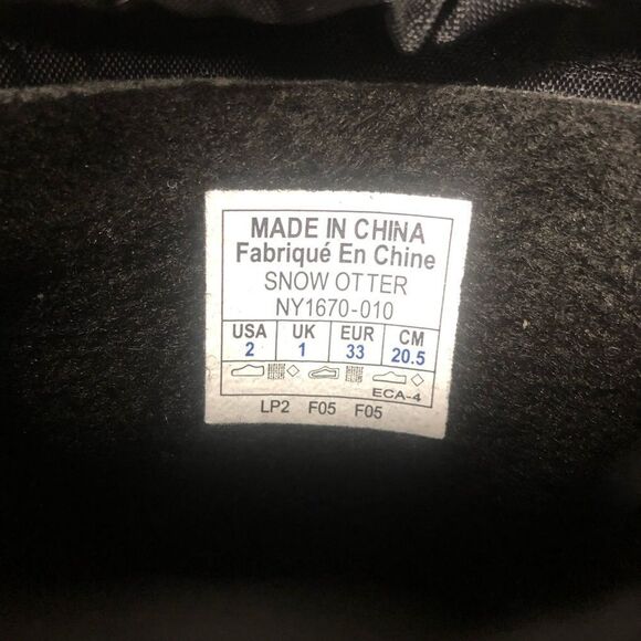 Sorel snow boots kids size 2 black and gray lined - Picture 5 of 6